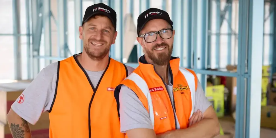 Robby and Mat in their the block 2025 house