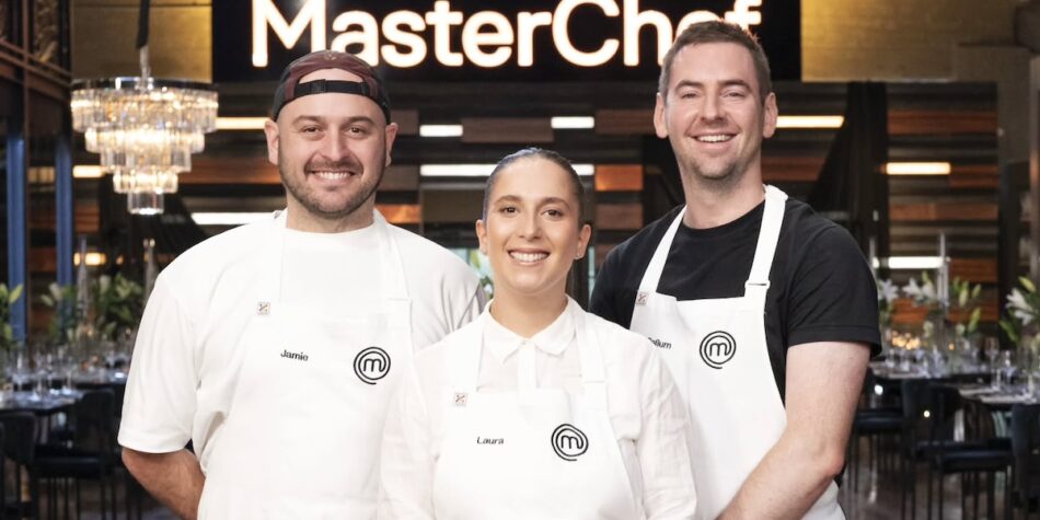 Jamie, Laura and Callum in the MasterChef Australia semi final.