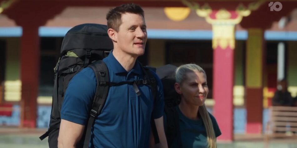 Ed Kavalee and Tiff Hall on The Amazing Race Australia 2025.