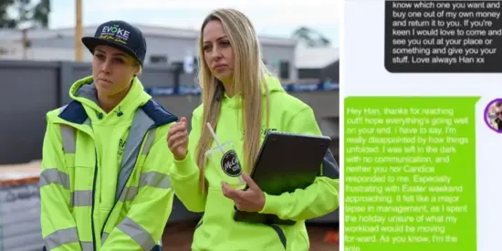 The Block's Han and Can face backlash over texts to ex-chippy Ben: 'Poor widdle girl'