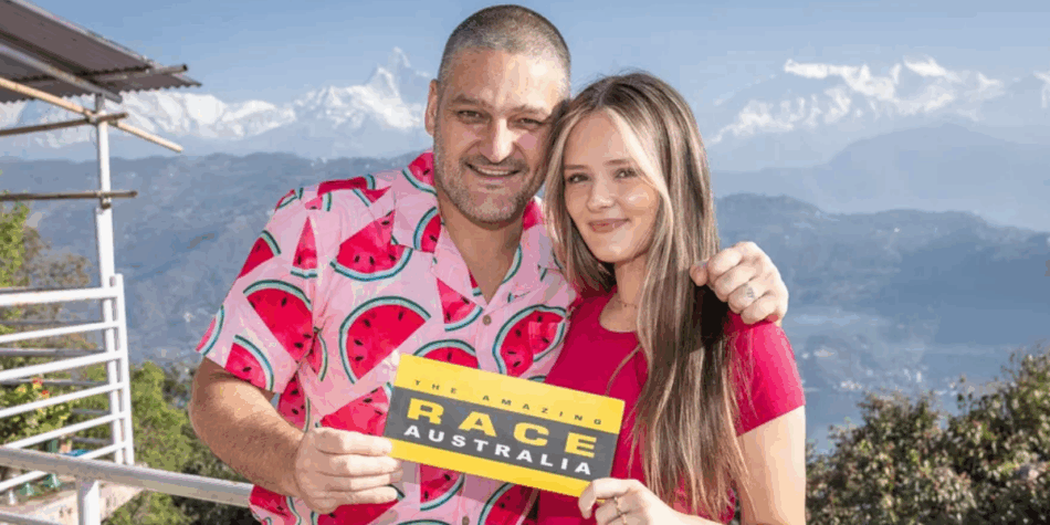 Brendan and Leni Fevola on The Amazing Race Australia