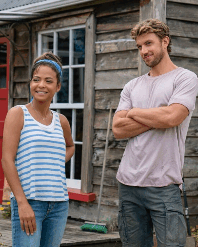 Adam Demos and Christina Milian in Netflix's 'Falling Inn Love'