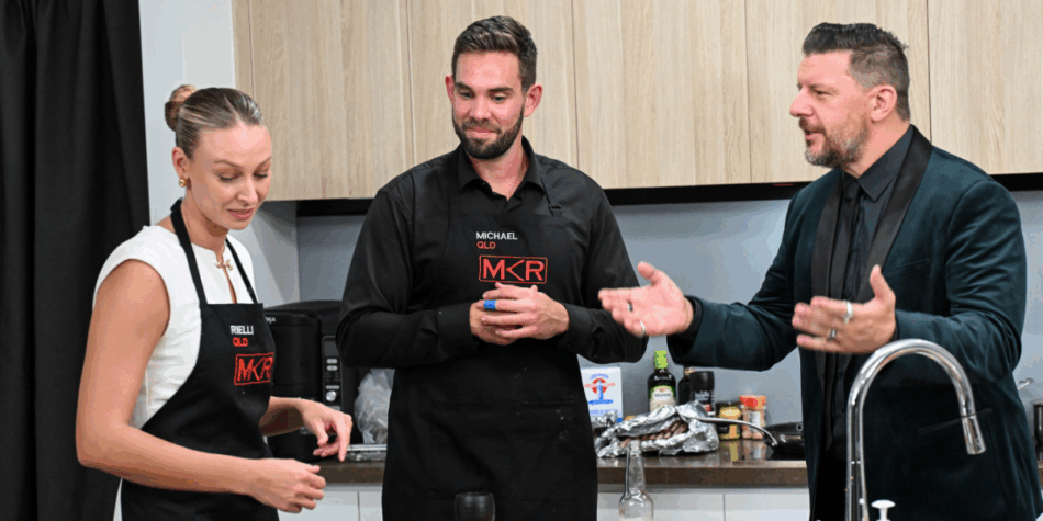 Rielli Michael and Manu Feidel in the My Kitchen Rules MKR 2025 kitchen