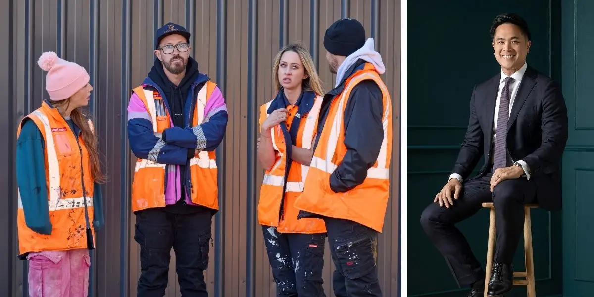 Real estate agent with The Block contestants