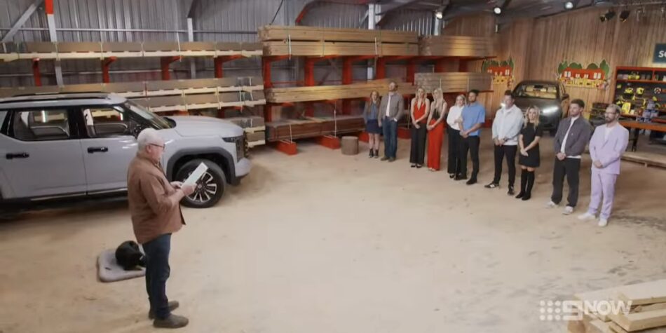 The Block 2025 contestants in Scotty's Sawmill Shed. Image: Nine.