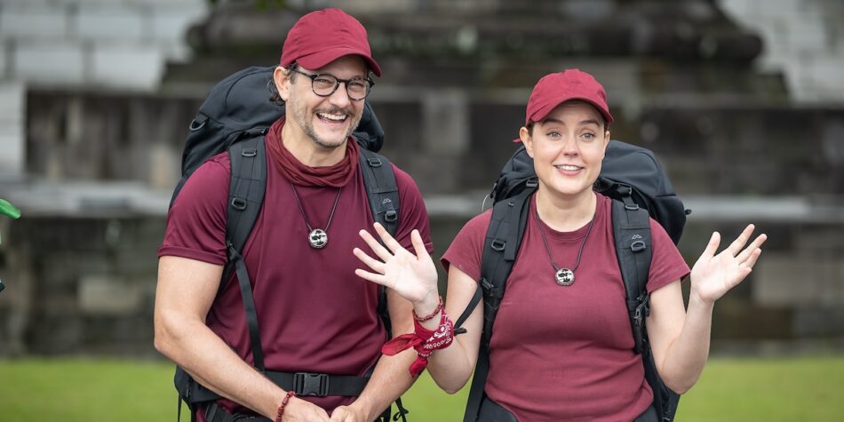 Georgie Tunny and Rob Mills on The Amazing Race.