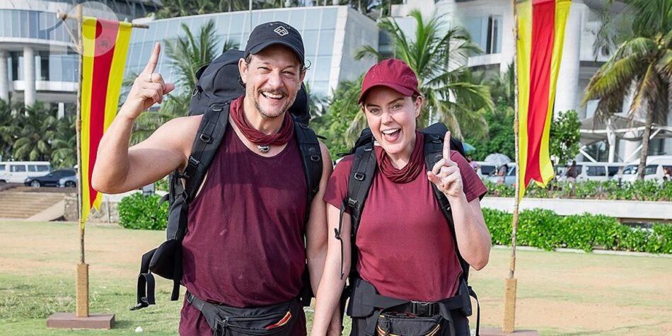Georgie Tunny and Rob Mills on The Amazing Race. Image: Ten.