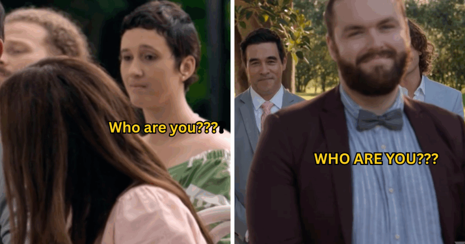 Home and Away: guests at Cash and Eden's wedding