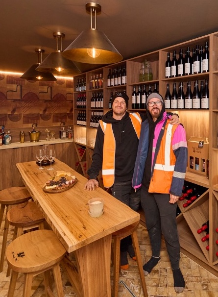 The Block's Mat and Robby's wine cellar. Image: Nine.