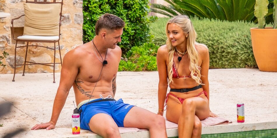 Kye and Emma at Love Island's Hotel Amor.