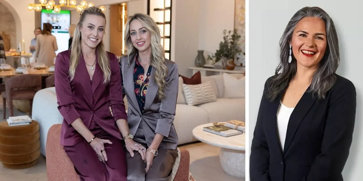 Han and Can with their The Block realtor Natalie Fagan