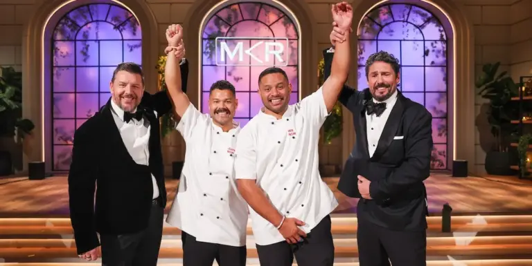 Justin and Will found out they won MKR at a watch party with Maria and Bailey last night