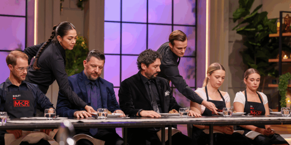 Judges Manu and Colin, Lol and Lil at the My Kitchen Rules (MKR) semi-final
