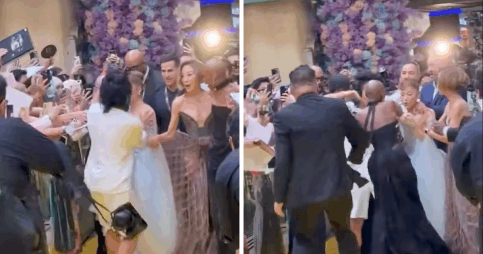 Ariana being ambushed at the Wicked premiere in Singapore