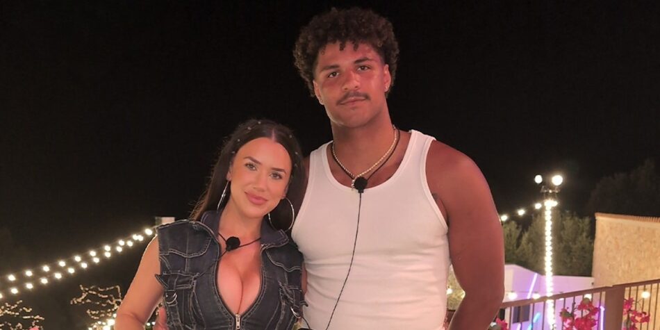 Gabby and Jotham on Love Island Australia. Image: Nine.