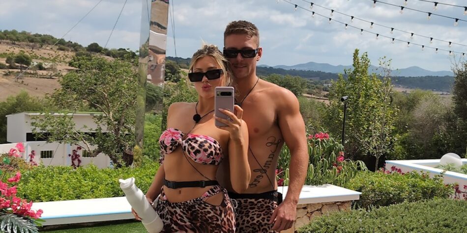 Lacey and Kye on Love Island. Image: Nine.