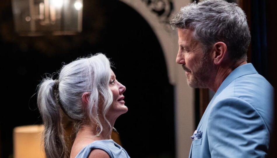 Terri and Bear on The Golden Bachelor. Image: Nine.