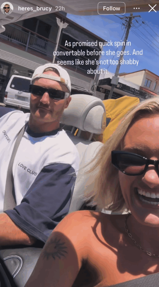 Bruce and Coco From Big Brother Australia drive in Bruce's car