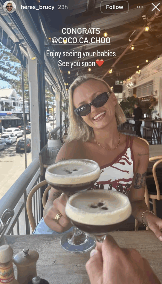 Coco from Big Brother Australia with an espresso martini