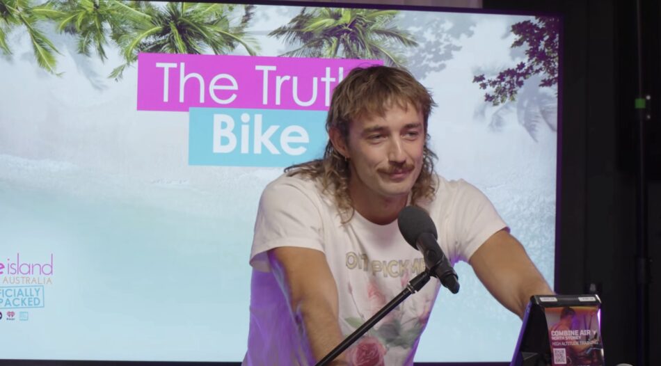 Ross on the Truth Bike. Image: Nine.