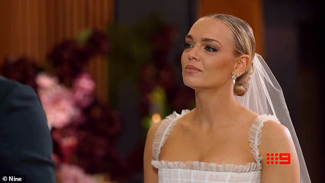 Alissa at her MAFS wedding to David