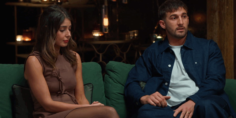 Mel and Luke at their final Commitment Ceremony. Image: Nine.