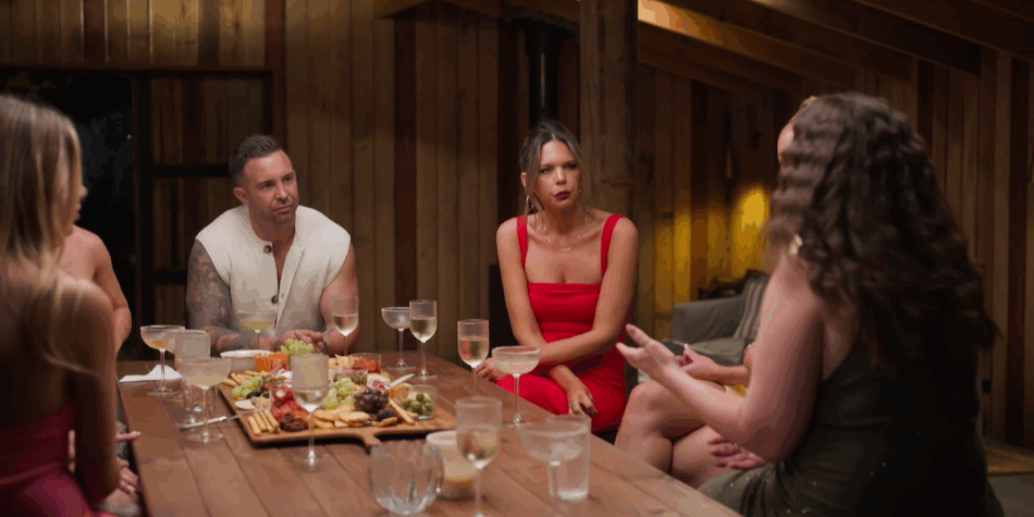 Bec at girl's night. Image:Nine.