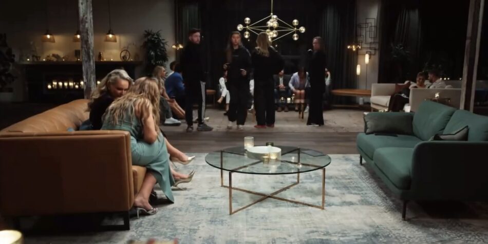 The MAFS cast and experts filming a Commitment Ceremony. Image: Nine.