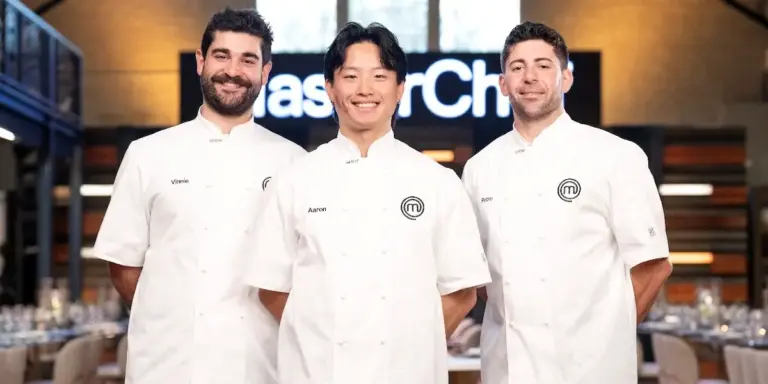 Vinnie, Aaron and Petro on MasterChef