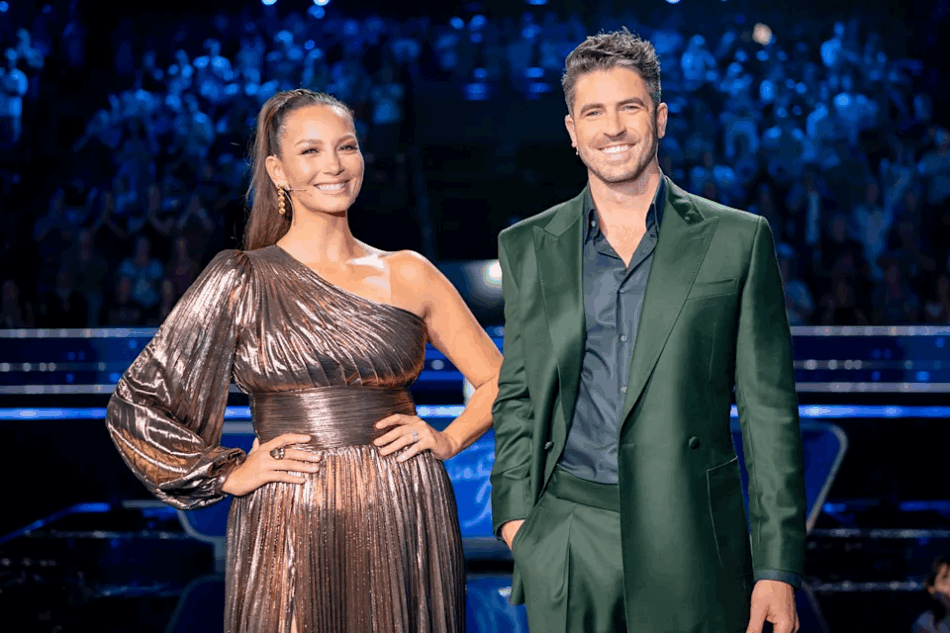 Ricki-Lee and Scott on Australian Idol. Image: Seven. 