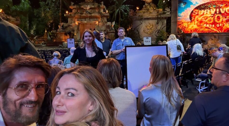 Jonathan LaPaglia at the Survivor 50 finale with his wife. Image: Instagram.