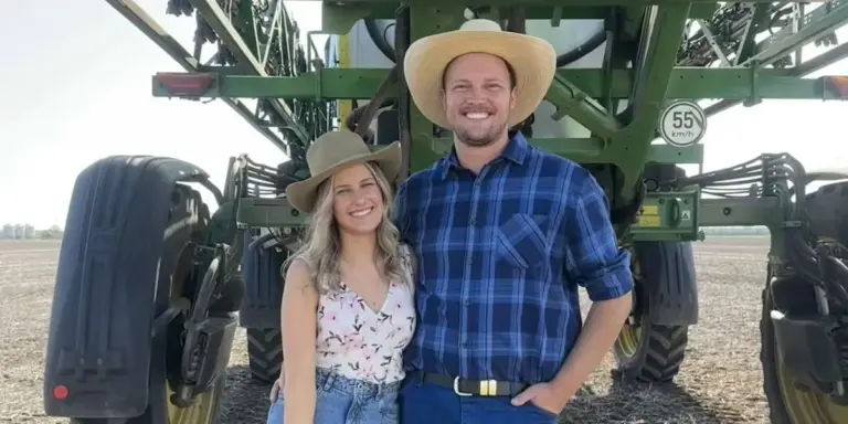 Keeley and Corey on their farm