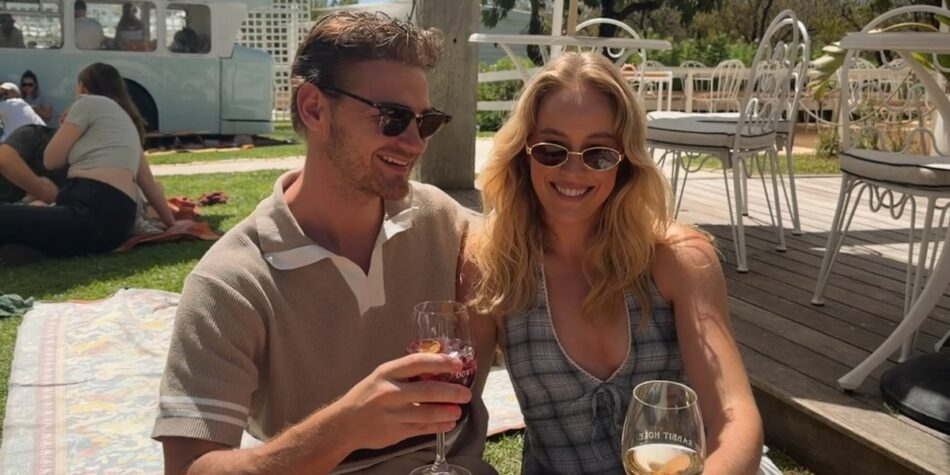 MasterChef's Jack Hosking with his girlfriend Olivia. Image: Ten.