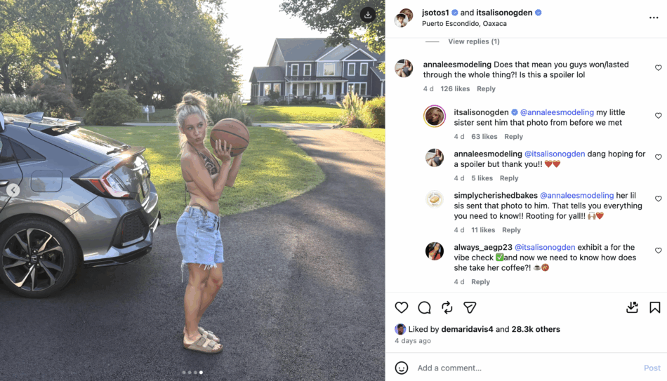 Alison and Jimmy's post. Image: Instagram.