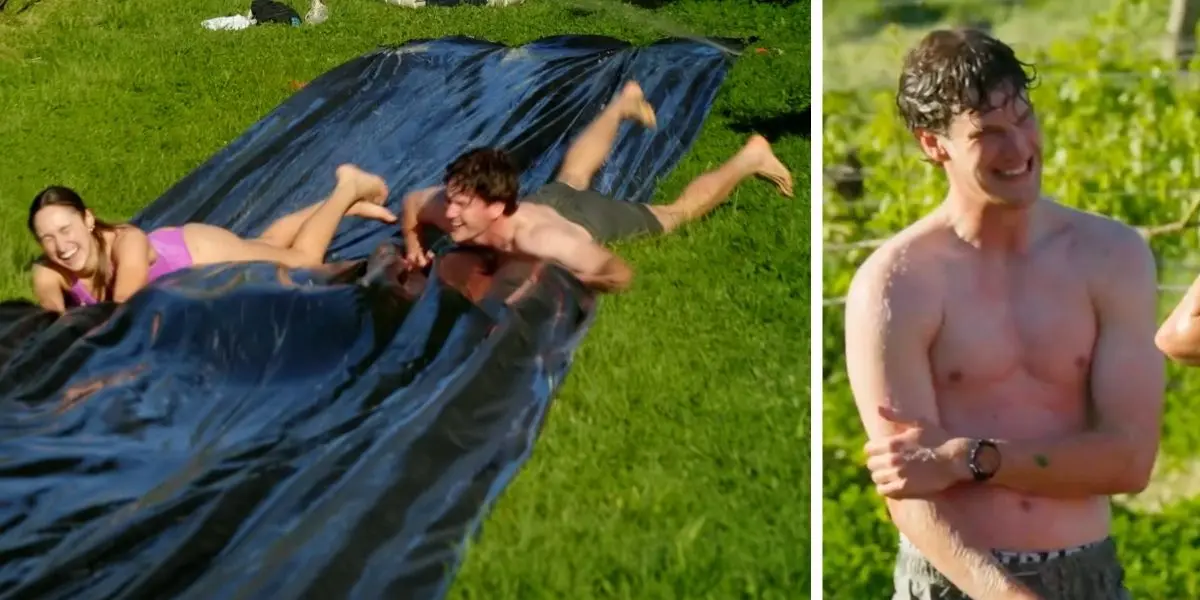 Zac and Jessica on the FWAW slip and slide