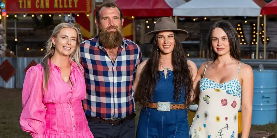 Farmer jason with Logan Poppy and Kimberley
