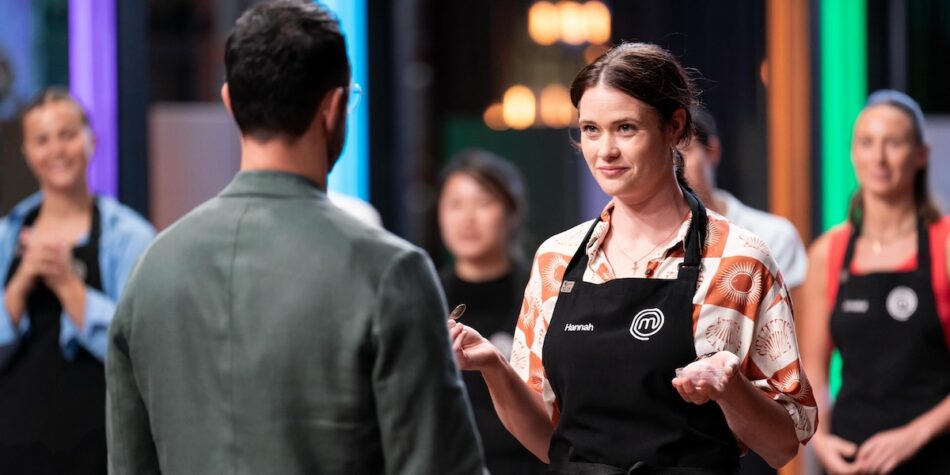 Hannah with Andy Allen on MasterChef. Image: Ten.