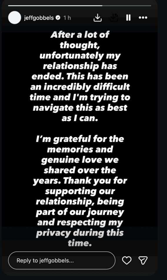 Jeff's MAFS breakup statement