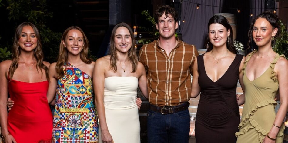 Miranda with Farmer Zac and his other Ladies. Image: Seven.