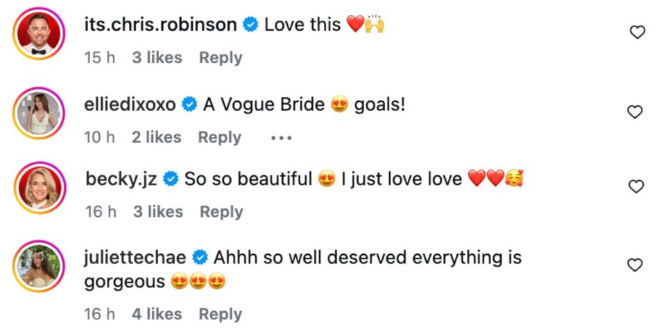 Former MAFS cast members commenting on Jacqui and Clint's wedding
