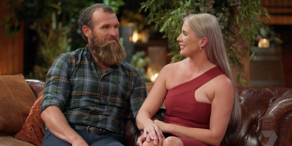 Farmer Jason and Poppy at the FWAW Reunion. Image: Seven.