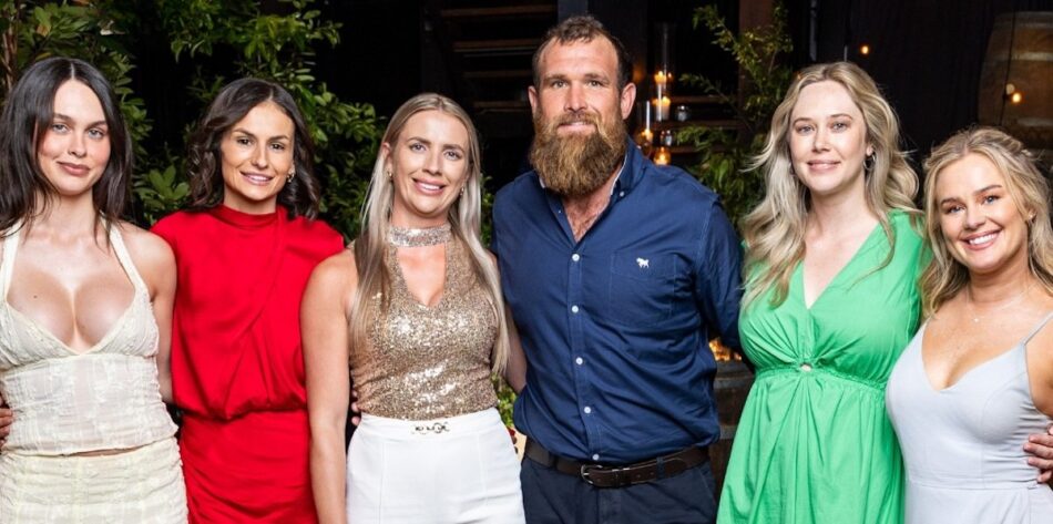 The five Ladies Farmer Jason picked to come back to his farm. Image: Seven.