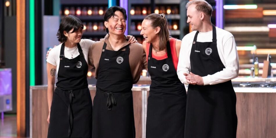 Jackie, Aaron, Annabel and Casper on MasterChef 2026. Image: Ten.