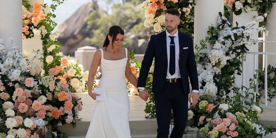 Rhi and Jeff at their MAFS Final Vows. Image: Nine.