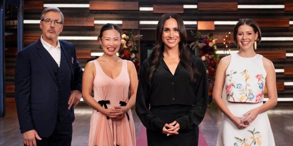 Meghan Markle smiles and poses with MasterChef Australia judges