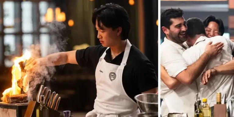 Aaron cooking in the masterchef Semi final