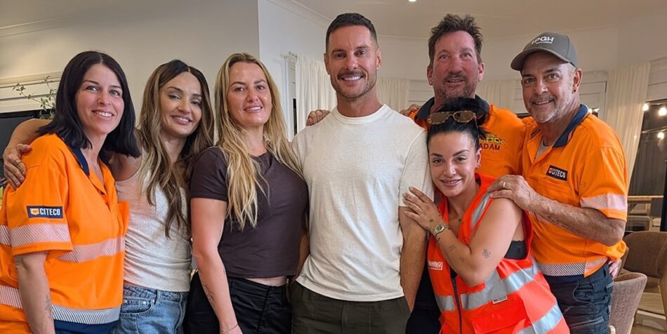 Some of The Block contestants with Darren Palmer. Image: Nine.